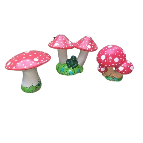 Cogumelos em Cerâmica Enfeite de Jardim