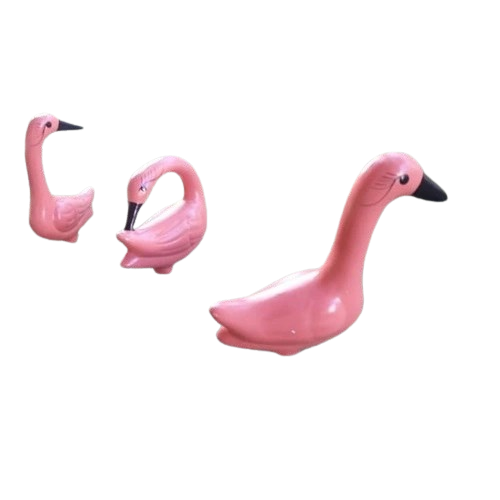 Flamingos em Cerâmica Enfeite de Jardim